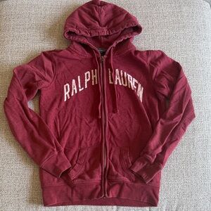 Ralph Lauren Burgundy Zip-Up Hoodie